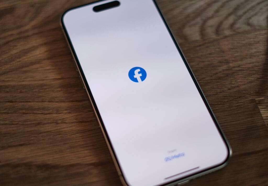 Facebook app on smartphone screen